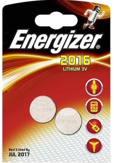 Energizer CR2016 Lityum Blister Düğme Pil 2'li