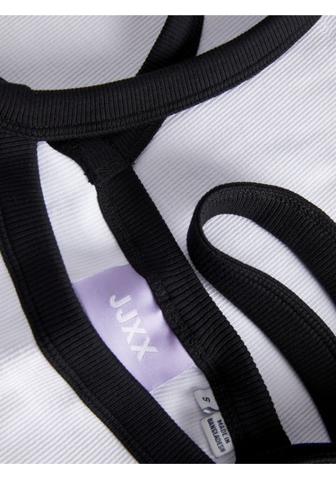 Streç Kalip Nakis Islemeli Kare Yaka Bluz - Fifi - 12276337 Bright White