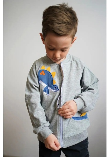 Budado Fermuarlı Ceket Dinozor 154622753 Gri