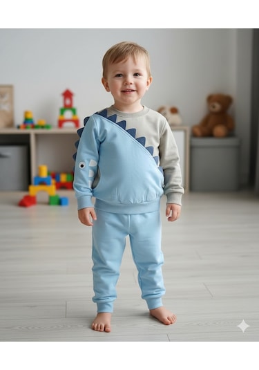 İkili Dino Erkek Takım Açık Mavi