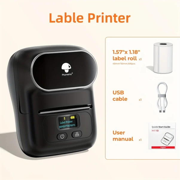 Gateesat Phomemo M110 Gri Kablosuz Portatif Termal Etiket Yazıcı Telefon Pc Uyumlu