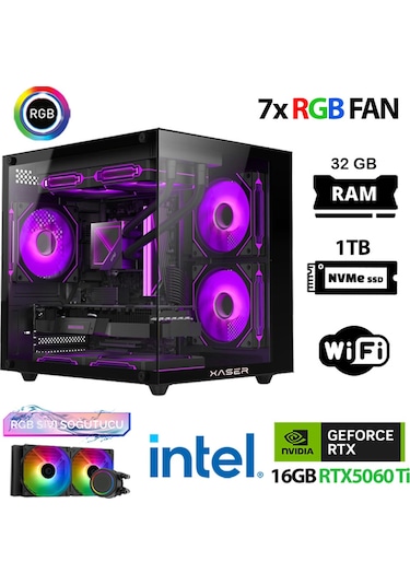 Xaser ECO-X210 i7 12700KF 32 GB 1 TB M.2 Nvme SSD 16 GB RX5060Tİ Free Dos Masaüstü Oyuncu Bilgisayarı