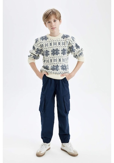 DeFacto Erkek Çocuk Kargo Cepli Beli Bağcıklı Lastikli Paça Lacivert Jogger Gabardin Pantolon C6623A824AUNV135 DeFacto Erkek Çocuk Kargo Cepli Beli Bağcıklı Lastikli Paça Lacivert Jogger Gabardin Pantolon C6623A824AUNV135