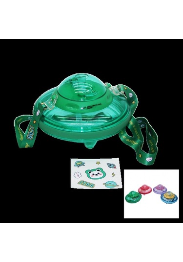 Ufo Modeli Renkli Mika Kristal Suluk Matara Pipetli - Taşıma Askılı 550ml Herhangi Bir Renk Gönde Çok Renkli