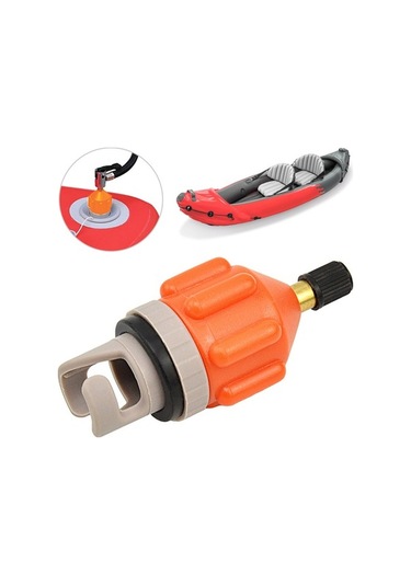 Fortunelane Sup Kayak Balon Valfi Adaptörü - Kaliteli Pirinç + Kauçuk - Hızlı Şişirme - Evrensel Uyumlu - Gri Siyah