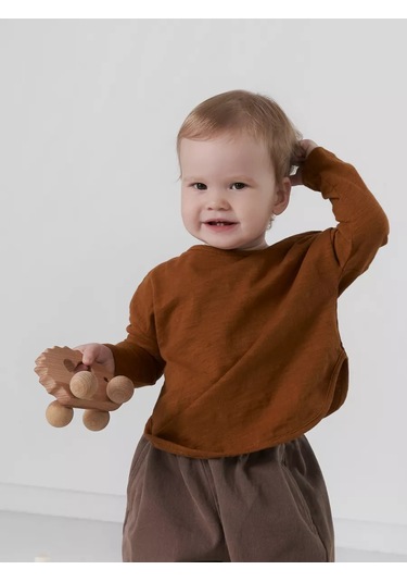 1st Look Çocuk Oversize Kore Tarzı Uzun Kollu Üst 219342825 Kahverengi