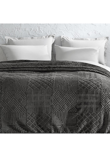 Yataş Bedding Nova Emboss Çift Kişilik Battaniye Gri