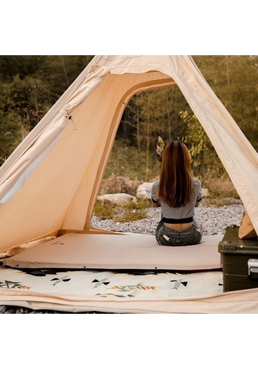 Bloomnest Bağlanabilir Ultra Hafif Şişme Kamp Yatak Pedi, Taşınabilir Seyahat Matı Çadır Trekking İçin Çok Renkli Farklı Renk Desenli Çok Renkli