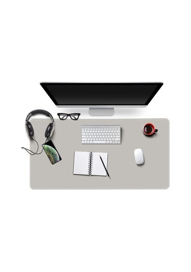 Geeksen Doğal Mantar Ve Pu Deri Masaltı Pedi - Su Geçirmez, Leke Tutmaz, 60x35cm Siyah