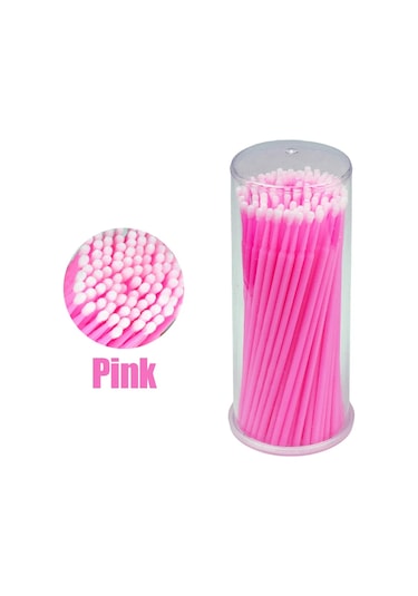 Aşılı Kirpik Uzatma Temizleme Pamuklu Çubukla Kirpik Kaldırma Tutkal Sökücü 100pcs Purple