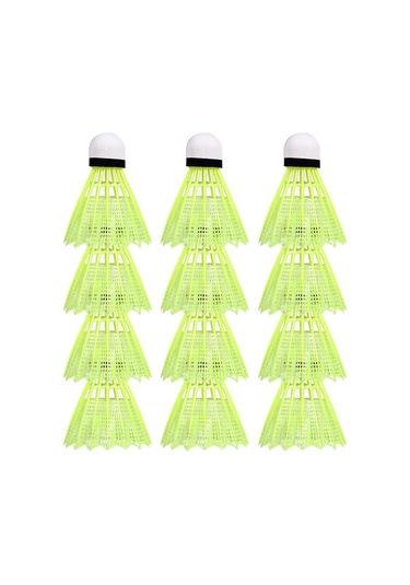 Aubyhe Sarı Plastik Badminton Topları 12 Adet - Kompozit Mantar Başlı, Esnek, Dayanıklı - Başlangıçcı Ve Amatörler İçin Egzersiz Ve Spor