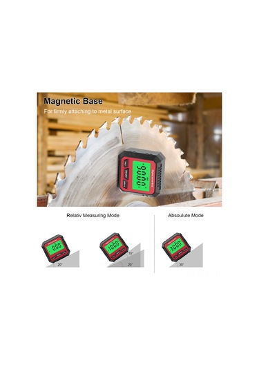 Manyetik Dijital Açı Ölçer Kesin Ve Göreli Ölçüm Açı Ve Eğim Dönüşümü İnklinometre Lcd Ekran Arka Işıklı Çok Amaçlı İnklinometre