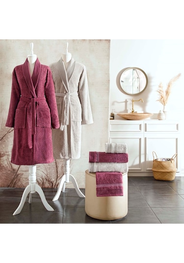 Taç Line Pamuk Aile Seti Mürdüm 000001500214449002 Mürdüm