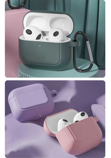 Airpods Uyumlu 3. Nesil Kılıf Zore Airbag 23 Kılıf Koyu Yeşil