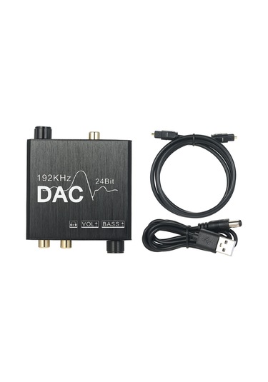 Samdoo Ay106 Dijital-analog Ses Dönüştürücü, Optik/coaksiyel Giriş, Bass Ayarı, Metal Kasa, 32-192khz Örnekleme Hızı