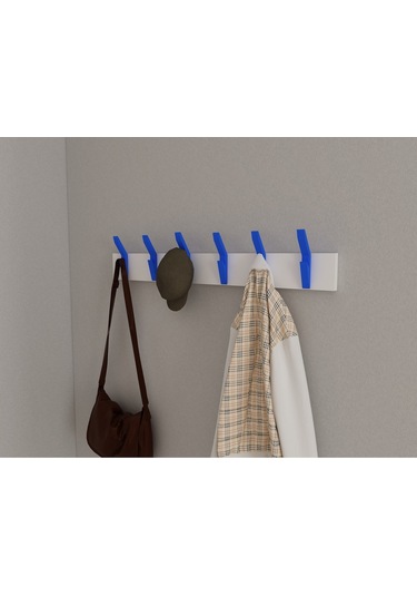 Hepsi3boyutlu Modern Duvar & Kapı Kanca Askılık - 6 Adet Mavi Kanca Askılık - Model No : 3 Mavi