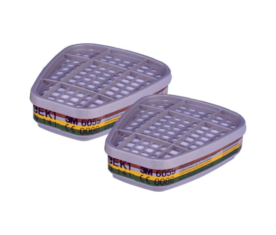 3m 7502 Yarım Yüz Maskesi + 3m 6059 Abek Filtre + 3m 5935 P3 Filtre +k501 Kapak