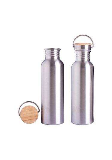 Supermarket1 Paslanmaz Çelik Bambu Matarası - 12-24 Saat Isıtma/sıcak Tutma - Bpa İçermeyen Spor Maması