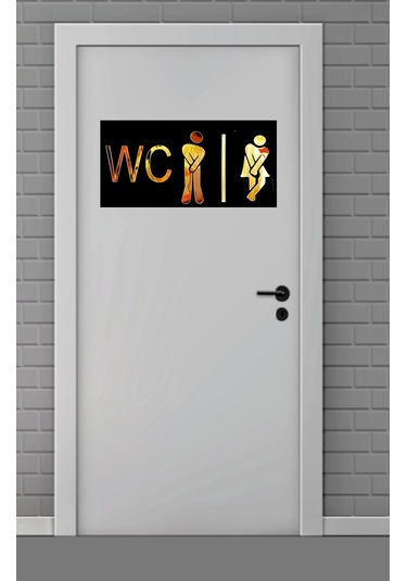 Tuvalet Wc Tabelası Gold-siyah Pleksi 30x15 Cm Numa Concept