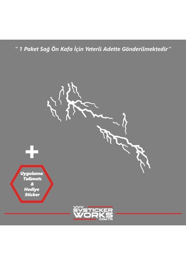 Cfmoto 250sr Sticker Ön Kafa Şimşek Desen Dekor Sticker Modeli