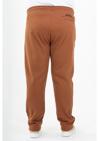 Maraton Sportswear Büyük Beden Erkek Düz Paça Basic Taba Eşofman Altı 22371-Taba