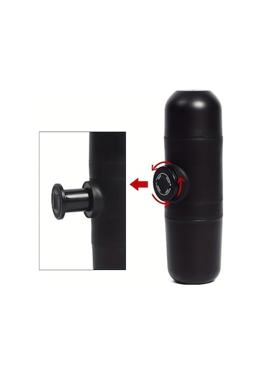 Honeybeeshop Manuel Espresso Makinesi Elektriksiz Taşınabilir Kamp Seyahat İçin Siyah Siyah