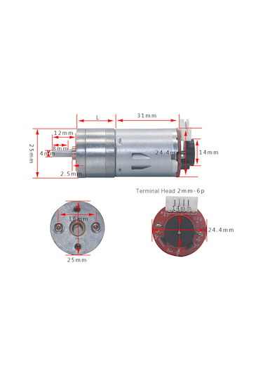 Dianziye Jga25-371 12v 100rpm Azaltma Motoru Seti - Akıllı Araçlar, Robotlar İçin Dayanıklı Metal Dişliler Ve Tamamen Kapalı Yapı