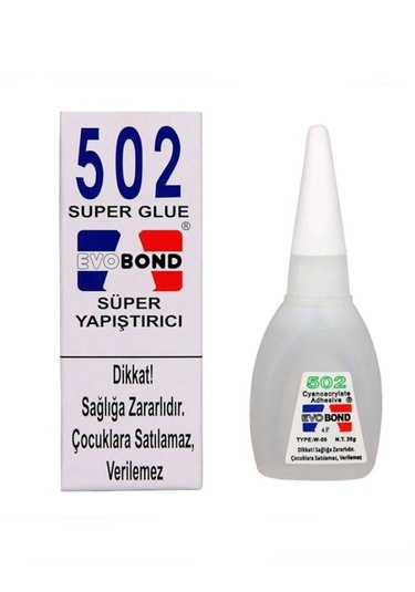 502 Japon Yapıştırıcı 3 Adet Evobond 502 Süper Yapıştırıcı 20gr