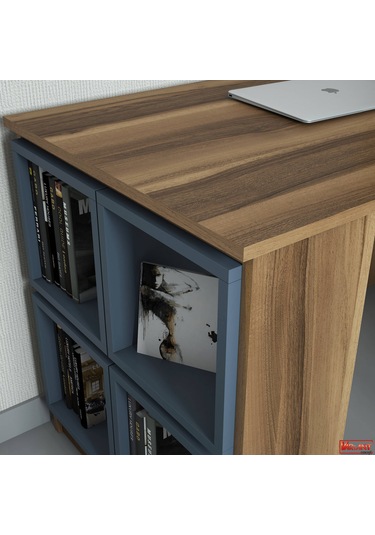 Variant Variant Box Çalışma Masası - Ceviz / Mavi