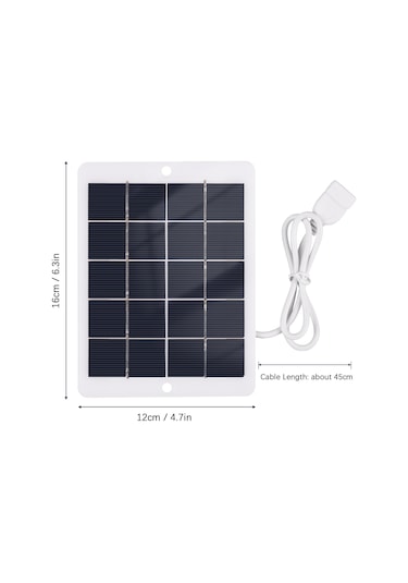 Mufunye 5v 3w Usb Güneş Paneli - Taşınabilir Güneş Şarj Cihazı, 50cm Kablolu, Dağcı Kanca İle