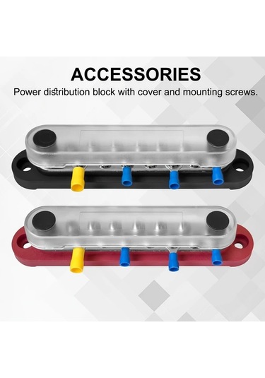 Motion003 12m4 Terminal Güç Dağıtma Bloğu Siyah Kırmızı 30 Mavi Bağlayıcı Kapak Vida