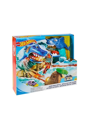 Hot Wheels Köpekbalığı Kumsal Yarışı Oyun Seti Hotwheels Fnb21