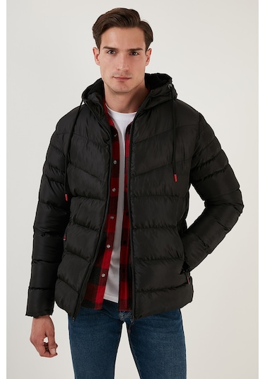 Buratti Peluş Astarlı Kapüşonlu Fermuarlı Slim Fit Şişme Erkek Mont 5762010 Siyah Buratti Peluş Astarlı Kapüşonlu Fermuarlı Slim Fit Şişme Erkek Mont 5762010 Siyah