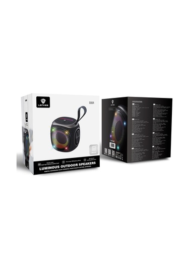 Lenyes S864 Rgb Işıklı Taşınabilir Tws Bluetooth Speaker Hoparlör V5.3 Siyah