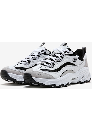 Skechers Arch Fit D'Lites Kadın Sneakers - Beyaz 149805 WBK Beyaz