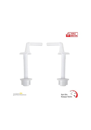 Yuvarlak Başlı Plastik Klozet Kapağı Montaj Vidası Seti