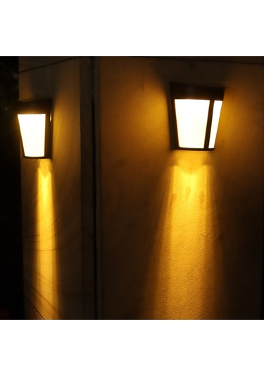 Hombey Güneş Enerjili 6 Led Dış Mekan Yarıçember Duvar Lambası - Işık Kontrollü Ip65 Su Geçirmez 1000mah Pil Isı Beyaz Işık Diğer