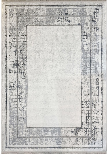 Dijital Kaymaz Yıkanabilir Modern Salon Halısı Mutfak Halısı Yolluk Balkon Halısı Ev Dekor3453 Krem - Gri