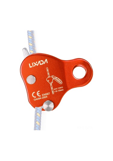 Maiyame Lıxada Alüminyum 7075 Kayar Korumalı Taşlama Tırmanma Aracı - 100kg Yük Kapasitesi, 8-13mm İp Uyumu, Turuncu Çok Renkli