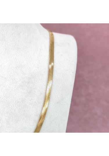 Yassı Çelik Zincir Kolye 001