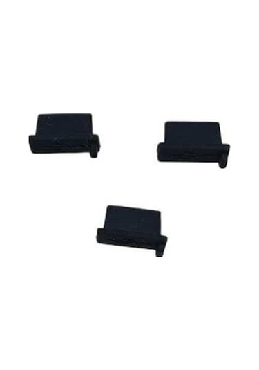 Usb Portlar Ile Uyumlu Toz Ve Kir Önleyici Usb Soket Koruyucu Tıpa Slikon 3 Adet Siyah