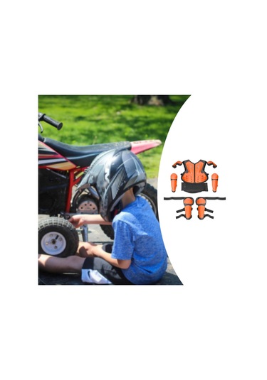 Suntek Motosiklet Diz Dirsek Kol Omuz Koruma Pedi Ile Turuncu