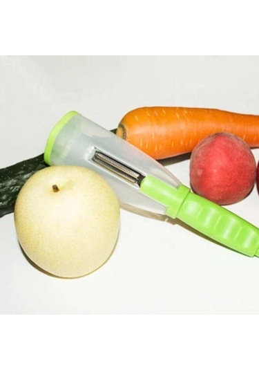 Açık Yeşil Yaratıcı Mutfak Aksesuarları Değişim Bıçakları Salatalık Havuç Patates Soyucu Konteyner İle Meyve Sebze Elma Manyok Açık Yeşil