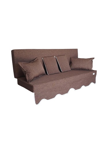 Mirzade Safir Keten Kumaş Tentesiz 28 Dns Sünger Salıncak Minderi-safir Kahve Kahverengi