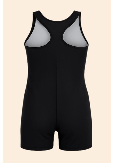 Kız Çocuk Deniz Yüzücü Mayoları 5-16 Yaş 11931 Siyah