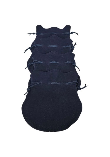 Kadife Kese Lacivert 50 Adet 11x14 Boy Takı, Altın Kesesi İpli & Büzgülü