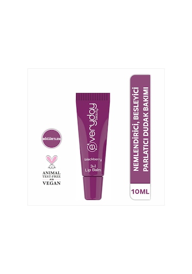 Everyday Beauty Böğürtlen Özlü 3 Etkili Lip Balm 10 ML