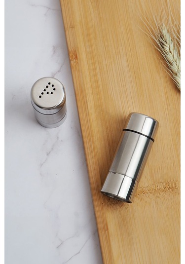 2 Li 304 L Çelik Büyük Boy Karabiberlik Ve Tuzluk Set Takım Cin980-takim Gri