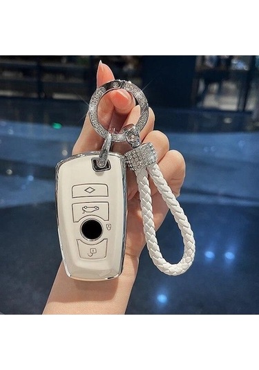 Novahub Tpu Araba Bmw 1 3 5 7 Serisi F10 F20 F32 F34 F21 F30 F31 G30 G20 X1 X3 G01 X4 G02 X5 F15 F16 G05 G07 Uyumlu Anahtarlık A Style White 1