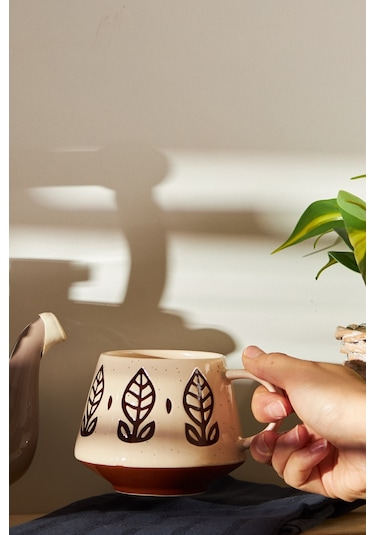 Emsan Ethnic Grass Kupa 480 ML Kahve